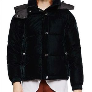 BCBGeneration Green Velvet Puffer